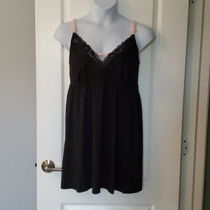 Cacique chemise black w pink accents